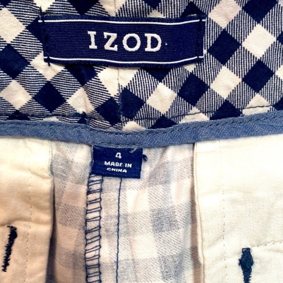 Women’s Izod Navy & White Checkered Gingham Shorts Size 4 - Picture 5 of 6
